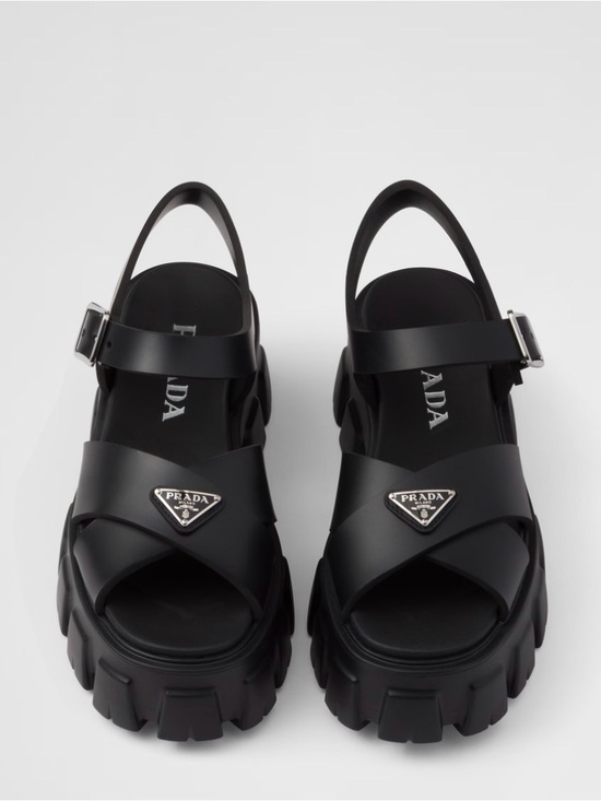 Prada Shoes - Prada Monolith Black Chunky Platform Slingback Sandals